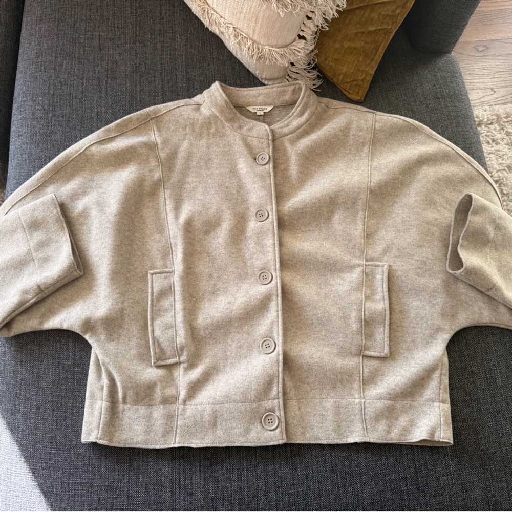 Max Studio Light Gray Knit Jacket - image 1